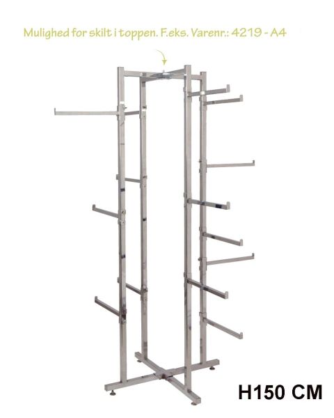Gulvstativ m/ 16 armer 30,5, krom, 70 x 70 x H150 cm