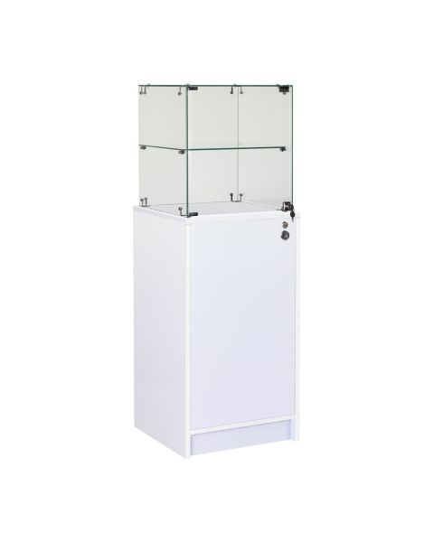 Vitrine m/ skap H 148 cm.  - Slimline. Vitrineskap