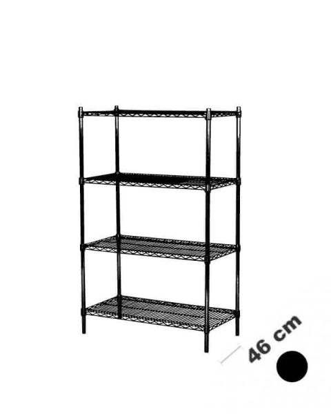 Reol - TUBO (B 91 x D 46 x H 160 cm.) - Sort. 4 hylle