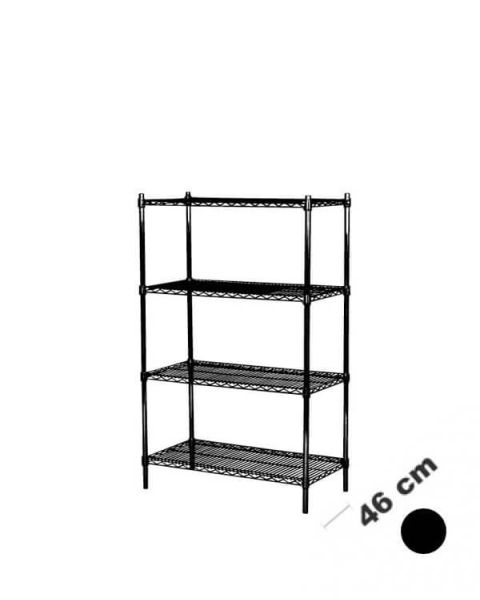 Reol - TUBO (B 91 x D 46 x H 160 cm.) - Sort. 4 hylle