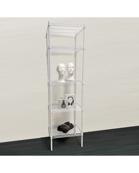 Reol - TUBO (B 61 x D 46 x H 220 cm.) - Hvit glans. 5 hylle