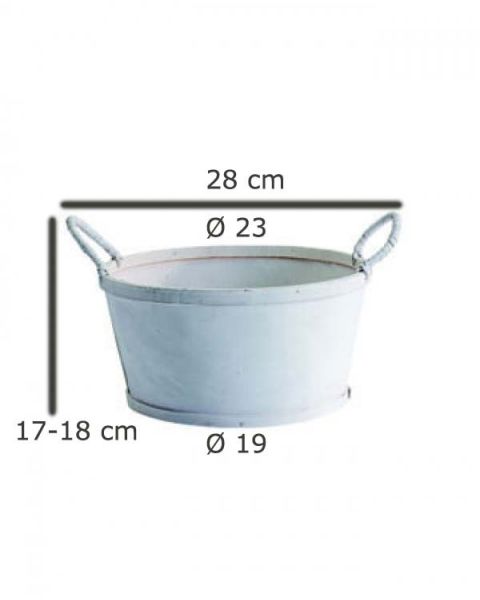 Gavekurve - Rund trekurv, med 2 dekorative håndtak, Ø23 cm, H12 cm