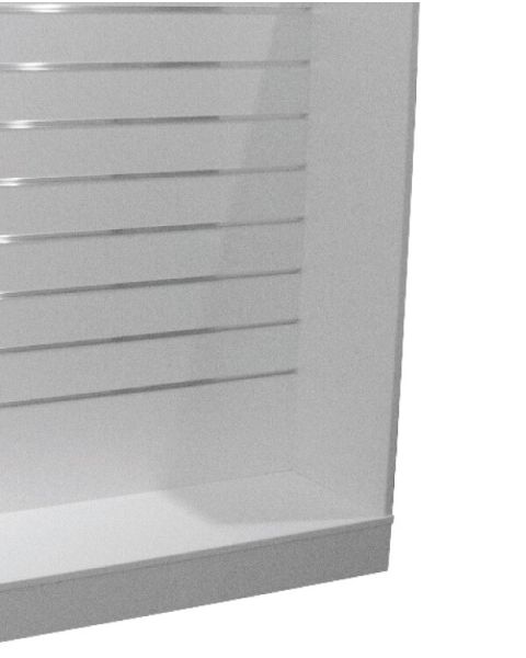 H-gondol - rillepanel - hvit, med 10 cm rilleavstand, 124,6 x 60 x H132 cm inkl. hjul