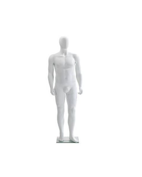 XL Herremannekeng m/ hode. H189 cm. Matt hvit