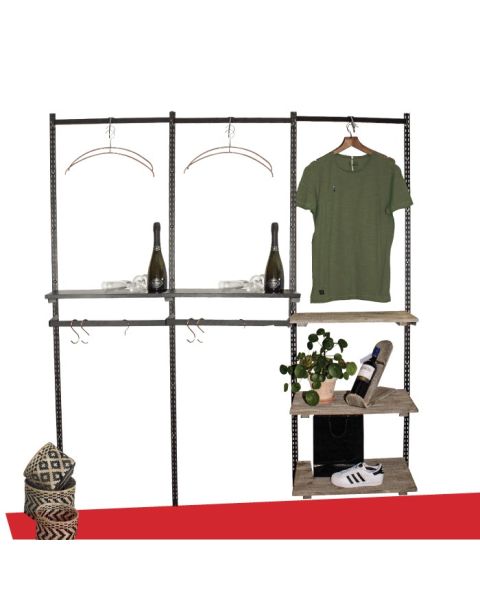 Superskinne vegg B180 x H214cm inkl. tilbehør som billedet