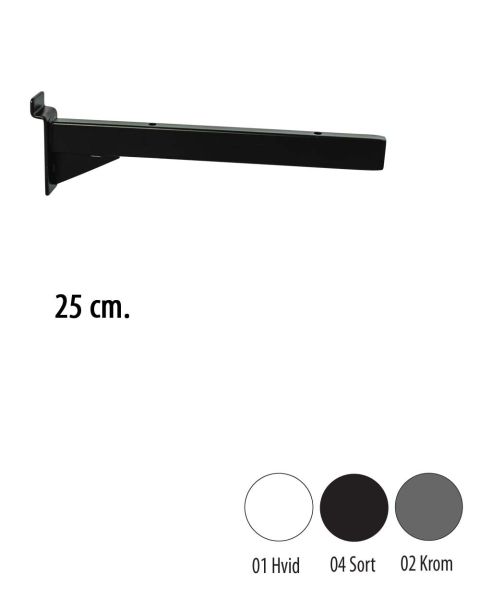 Lige hylleknægt (25 cm) - t/ rillepanel.