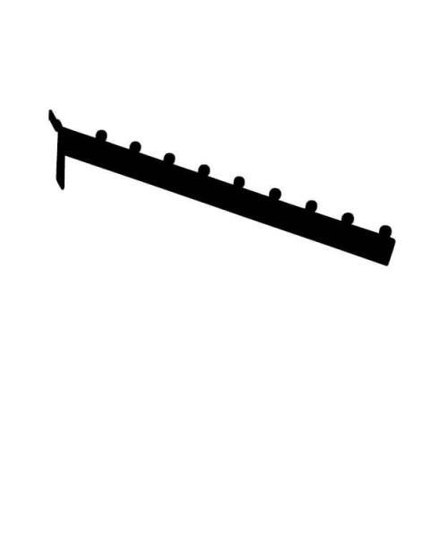 Frontheng skrå m/ 9 kuler, 35 cm, sort, t/ rillepanel