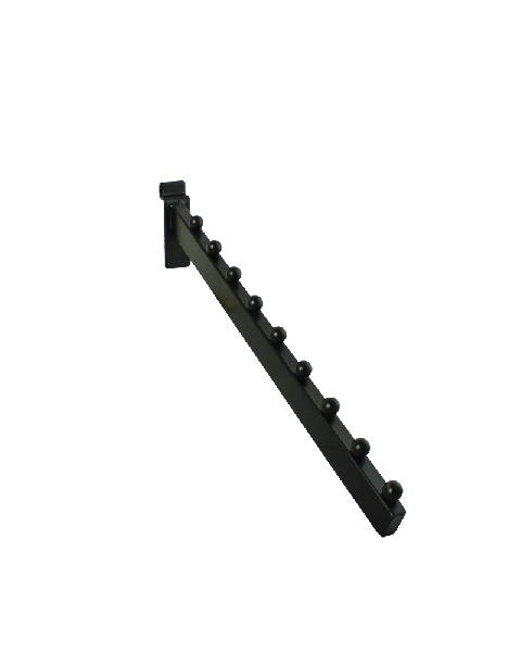 Frontheng skrå m/ 9 kuler, 35 cm, sort, t/ rillepanel