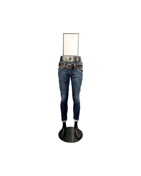 Mannekengunderdel, herre, inkl. glass fot, 118 cm, glasfiber, mat sort