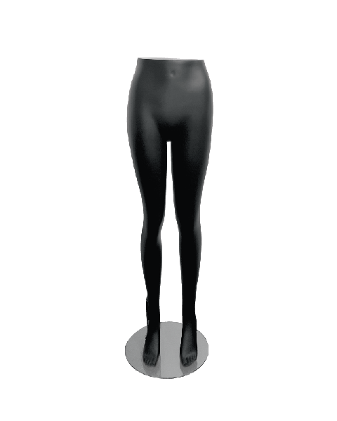 Mannekengunderdel, dame, inkl. glass fot, 120 cm, glasfiber, mat sort