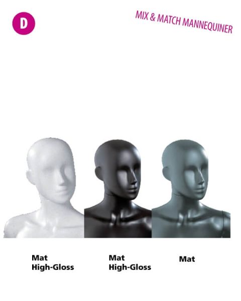 Abstrakt dame Mannekenghode - (Mix and Match serien). Velg farge