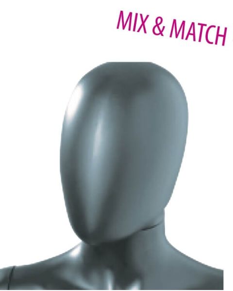 Herre Mannekenghode u/ ansigtstræk - (Mix and Match serien). Velg farge