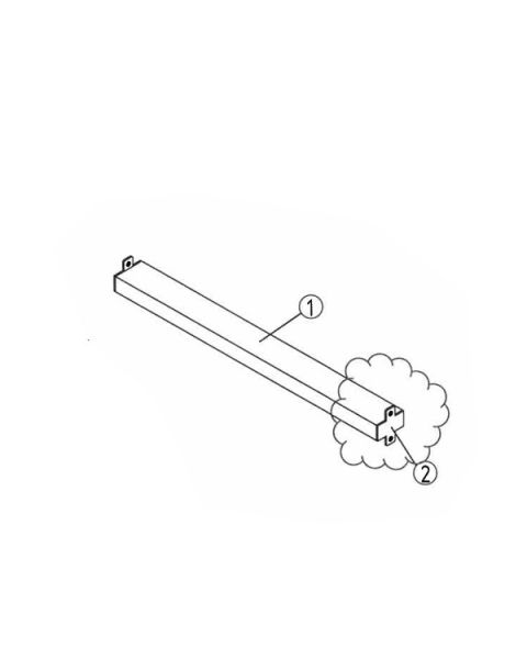 Samlestykke t/ panelgondol, 60 cm modul, hvit. 59,4 cm.