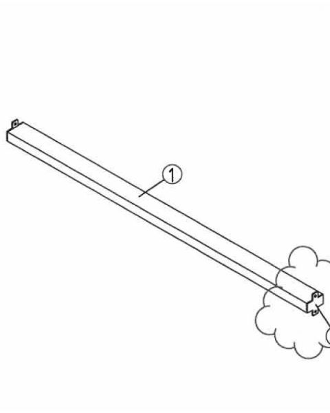 Samlestykke t/ panelgondol, 120 cm modul, hvit. 119,9 cm.