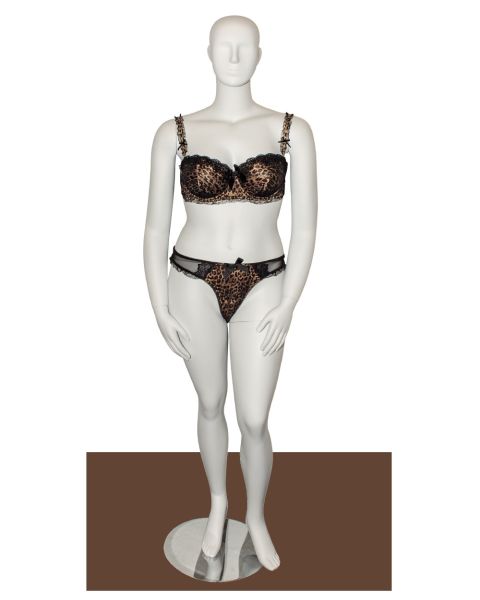 Curved damemannekeng m/ hode, XL. H178 cm. Hvit