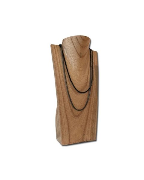 Halskjede display, tre, natur, H30 cm