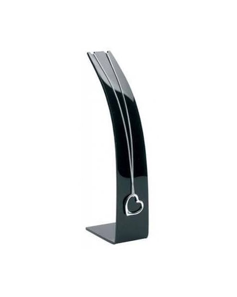 Halskjededisplay, Akryl. H 27 cm. Sort.