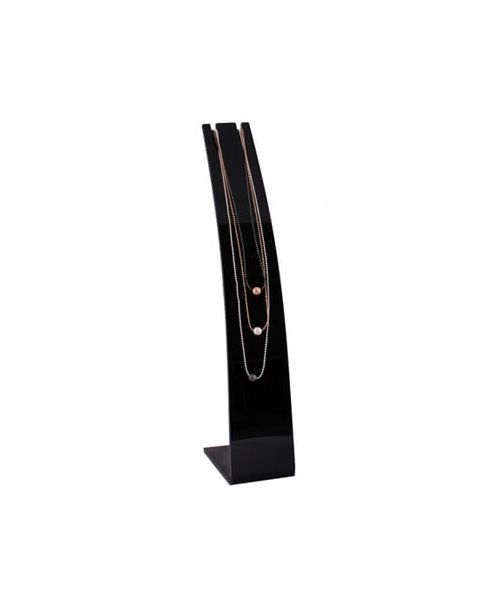 Halskjededisplay, Akryl. H 27 cm. Sort.