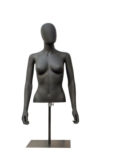 Dametorso til borddisplay - børstet satinkrom  fotplate