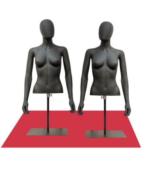 Dametorso til borddisplay - børstet satinkrom  fotplate