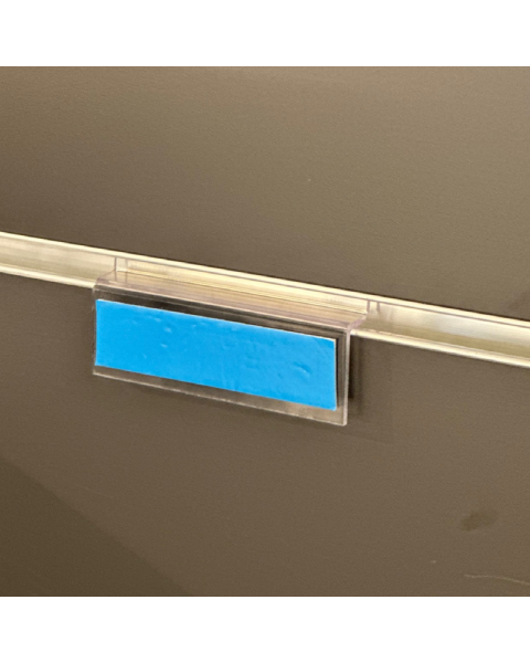 Akryloppheng, t/ rillepanel med tape, 3,5 x 8 cm, klar