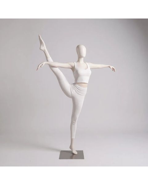 Yoga damemannekeng, fitness/yoga - hvit