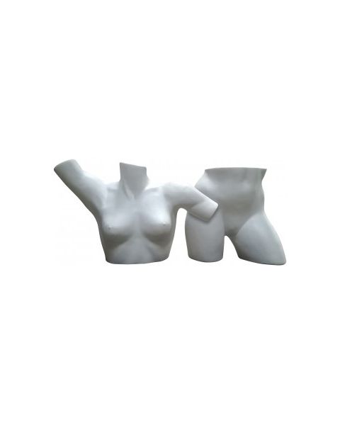 Dametorso, flamingo, hvit, 2 delt