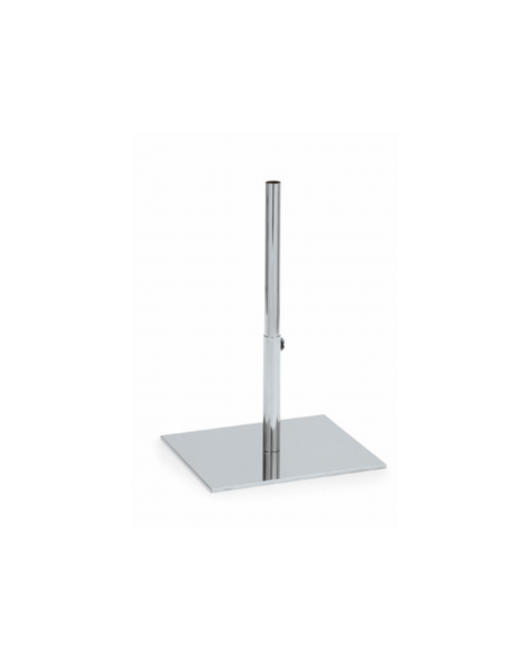 Fod til torso, teleskopisk, lav, krom, firkantet plate, H20-55 cm, Elite torso (Serie 5200)