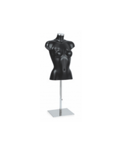 Fod til torso, teleskopisk, lav, krom, firkantet plate, H20-55 cm, Elite torso (Serie 5200)