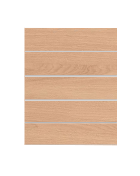 Rillepanel (120x 120 cm) m/lister - Valnød. 20 cm - 5 spor.