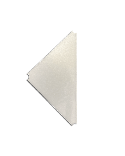 Tubo, plastplade, klar, 46 x 46 cm til trekanthylle runde hjørner