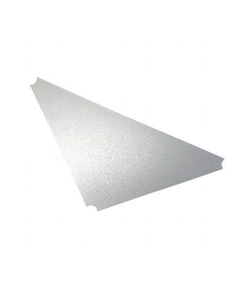 Tubo, plastplade, klar, 46 x 46 cm til trekanthylle runde hjørner