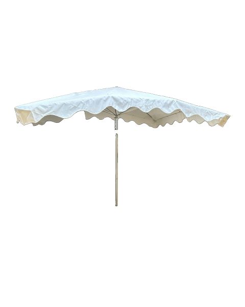 Markedsparasol, hvid. 3 x 2,5 mtr. H 220 cm.