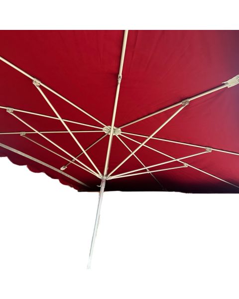 Markedsparasol. Rød. 3,5x2,4 mtr. H 240 cm.