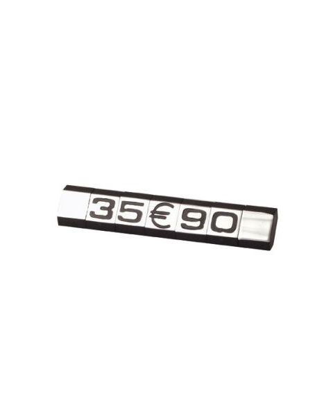 Prismærkesett, 360 stk m/ stander. Sølv L7 x H9.5 mm.