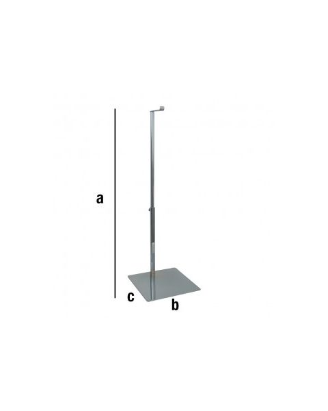 L-display - Børstet satin. Bordstativ, taskedisplay. H53-70 cm.