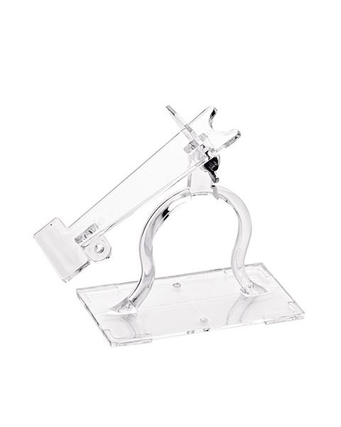 Akryldisplay til sko. Vippedisplay. 12 x 6 x H 11,5 til 18,5 cm