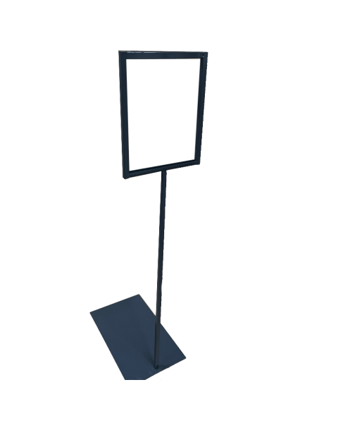 Skilteholder med fot, A5. Metall,  ANTRASITGRÅ