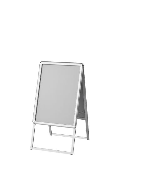 A-skilt med snapramme 50 x 70 cm, alu, blanke hjørner. innendørs