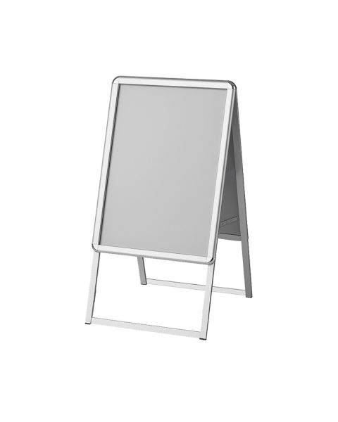 A-skilt med snap system, 70 x 100 cm, alu, blanke hjørner. innendørs