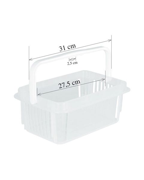Innkjøpskurv. 7 L m/1 håndtag. TRANSPARENT. L 30,5 x P 20 x H 12 cm