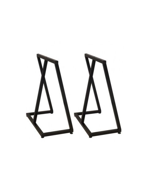Bordstel/bukke i sort. sett af 2 stk. 63 x 32 H 70 cm.