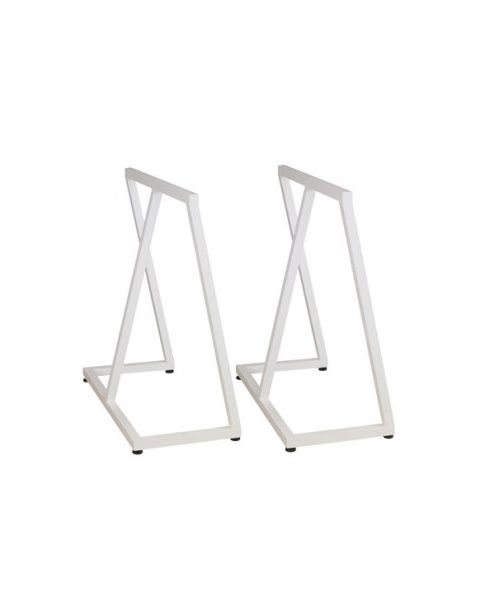 Bordstel/bukke i hvit. sett af 2 stk. 63 x 32 H 70 cm.