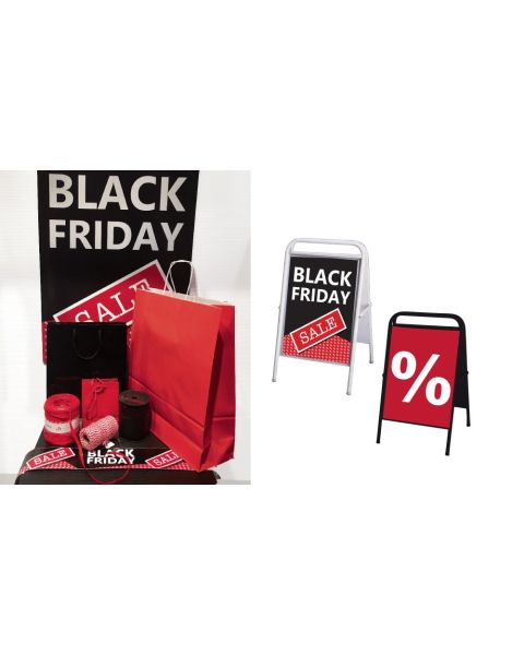 Plakat. Black Friday, sort og rød, 50 x 70 cm