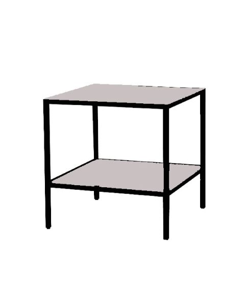 Luton 1 - Sort stel - Salgs- / Opleggsbord. 80 x 80 x H84 cm. Velg bordplate