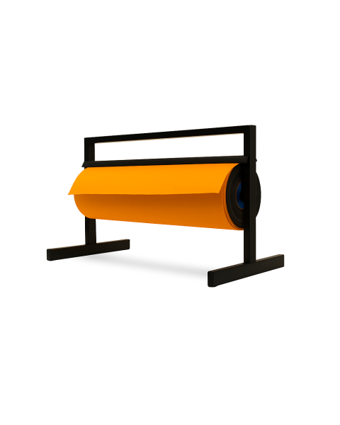 Papirholder med fotbeslag. Sort metall. Velg længder