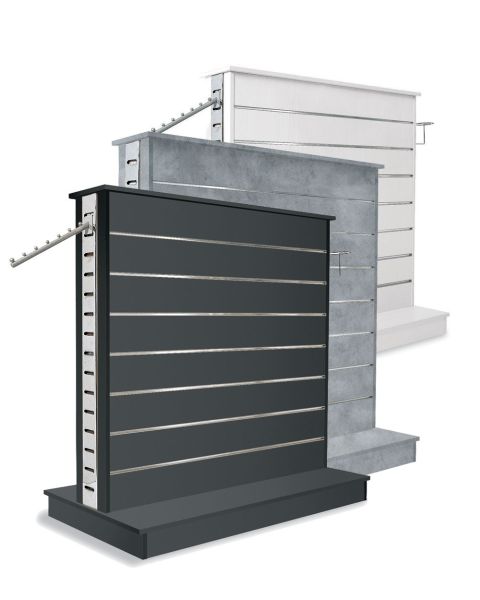 Dobbelt-sidet gondol m/ Zeta skinne. 4 -sidet.  H 135 x 125 x 60/25 cm. Velg farge