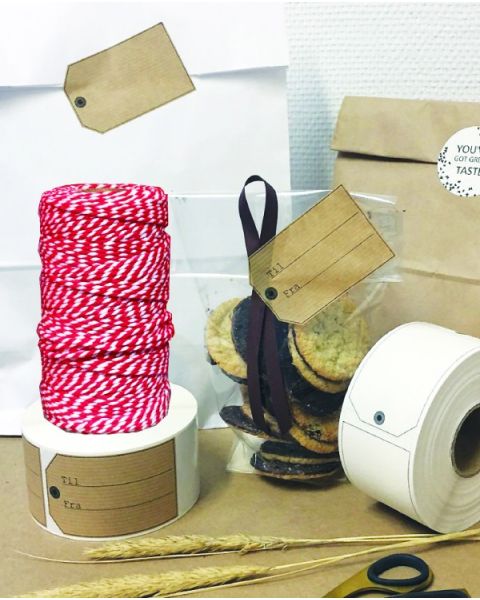 Dokumentbånd - 100 meter, rød/hvit