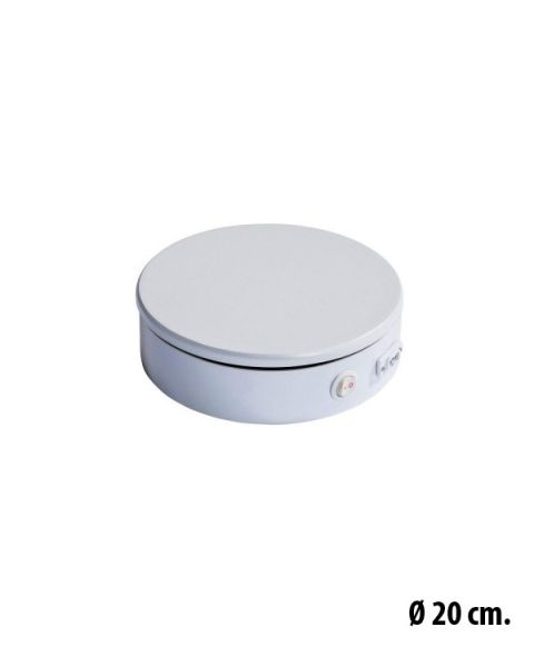 Drejesokkel, hvit, Ø20 cm, 360 ° visning., max 20 kg