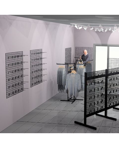 Gitter m/ dobbeltramme - sort. Velg størrrelse